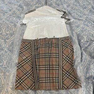 Burberry Checkered Dress with White Top and belt